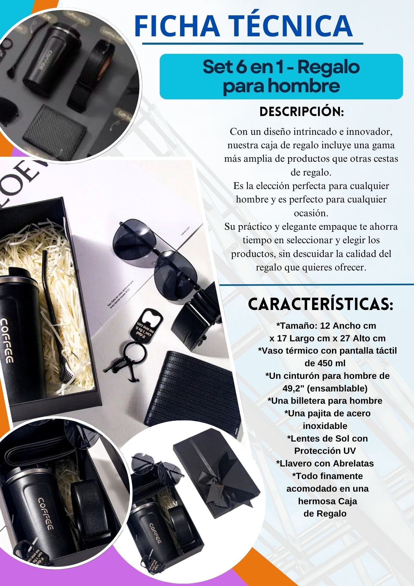 SET 6 EN 1 PARA HOMBRE
