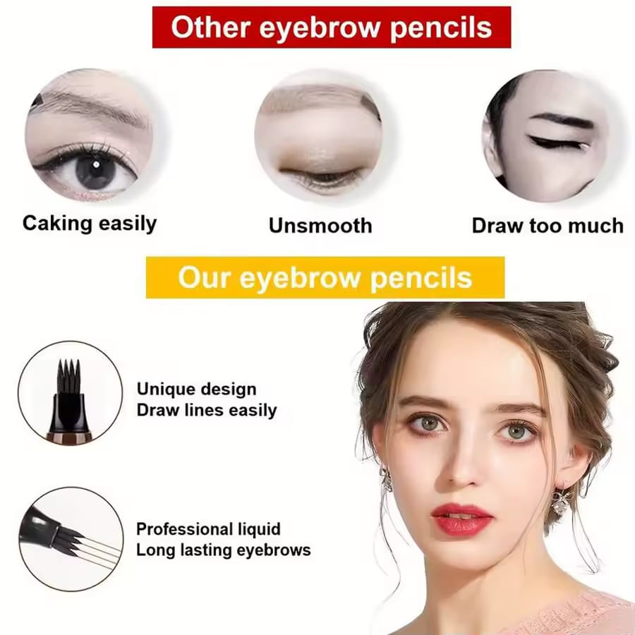 Delineador de Cejas 4 Puntas – Tinta Semi-